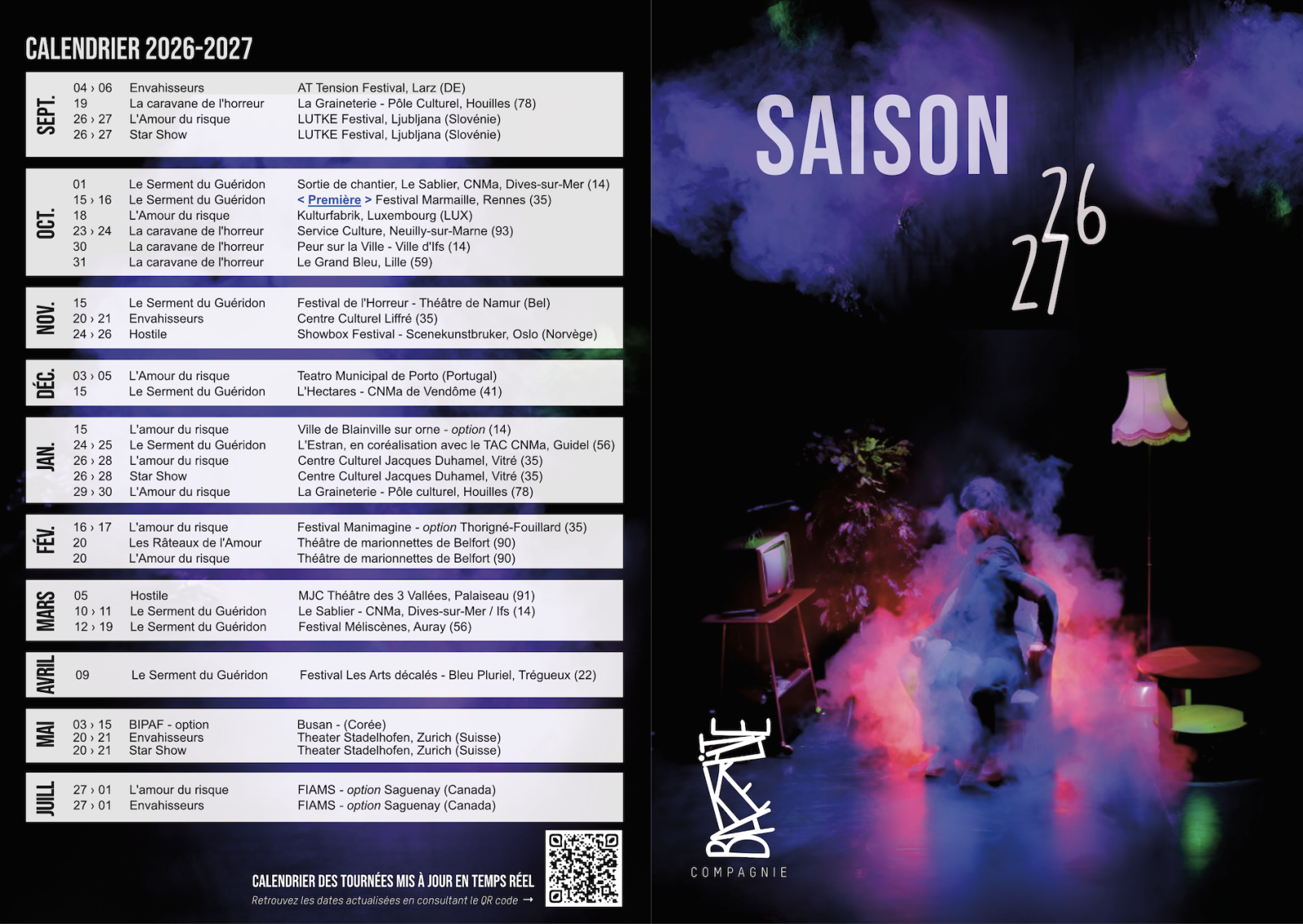 Calendrier de la saison 2026-2027 de Bakélite